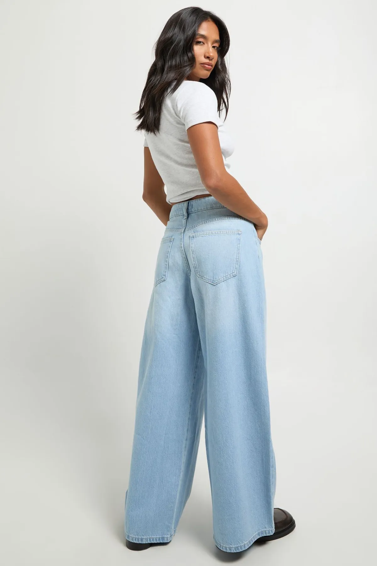 boohoo Jean Boyfriend Taille Mi-haute Petite Basics<Femme Denim|Jeans
