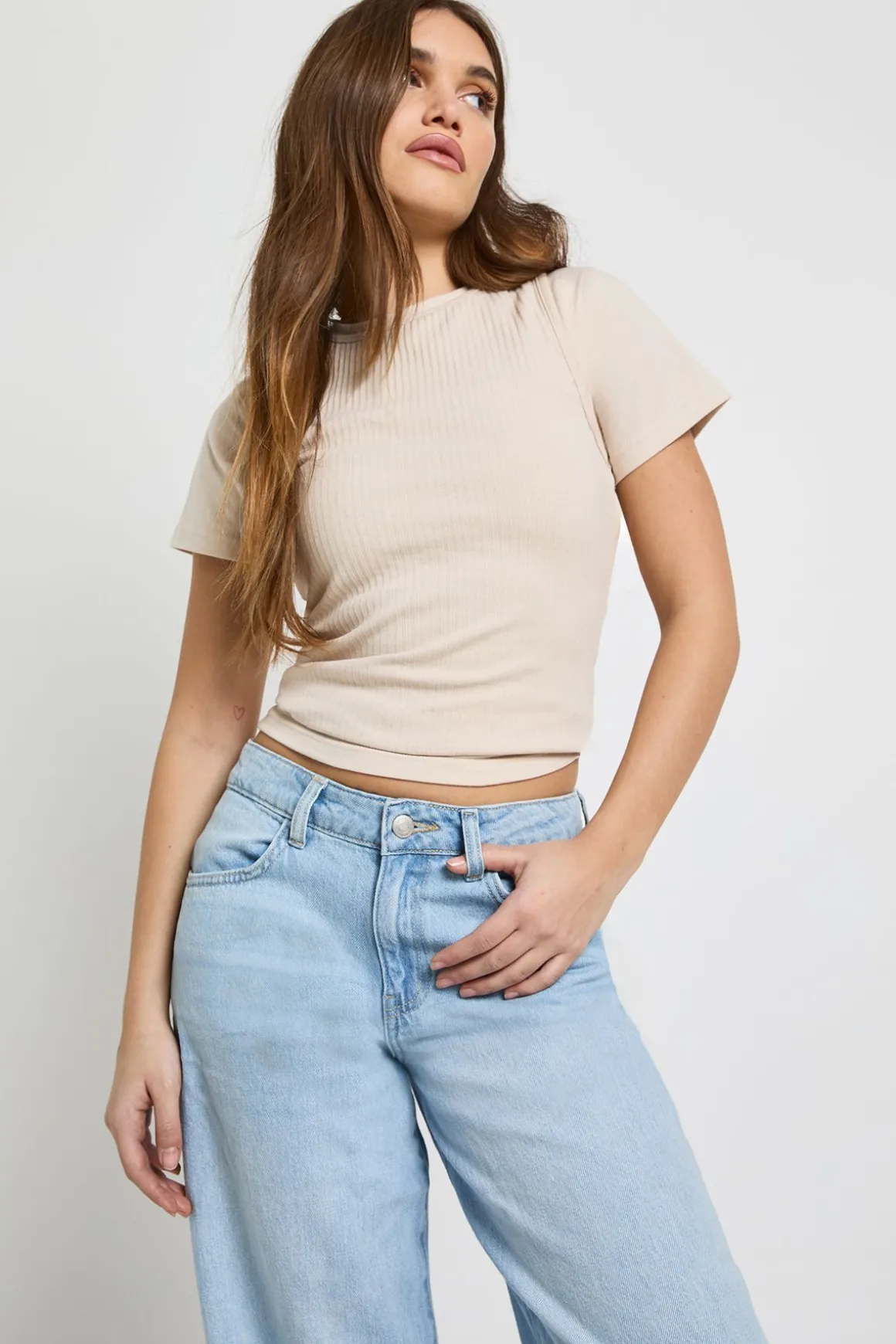 Jean Boyfriend Taille Mi-haute Basics