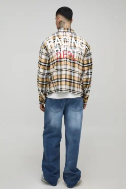 boohooMAN Jean brodé à la fleur de lis, taille haute, coupe décontractée et structurée<Homme Denim|Tout Afficher