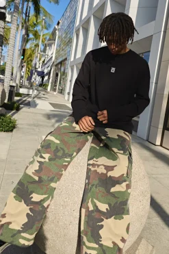 Jean Cargo Baggy Camouflage Délavé