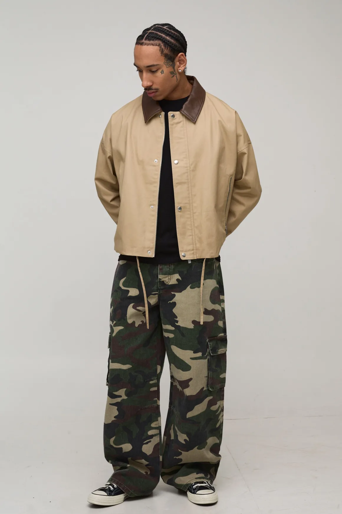 Jean Cargo Baggy Camouflage Délavé