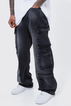 boohooMAN Jean cargo baggy à poches multiples<Homme Denim|Denim