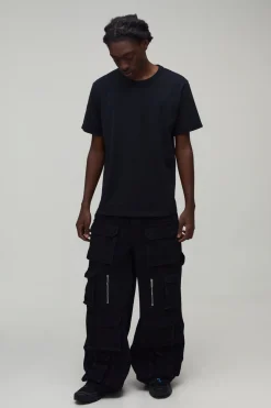 Jean Cargo Coupe Ample Avec Détails Zippés