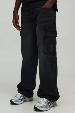 boohooMAN Jean Cargo Coupe Décontractée<Homme Denim|Denim