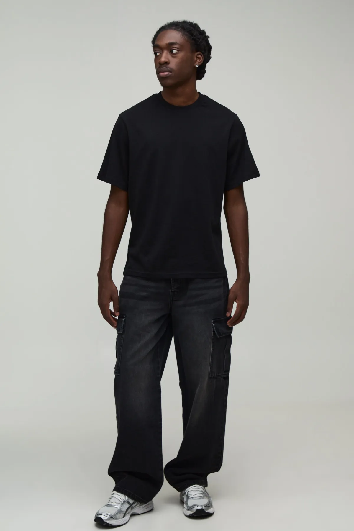 boohooMAN Jean Cargo Coupe Décontractée<Homme Denim|Denim