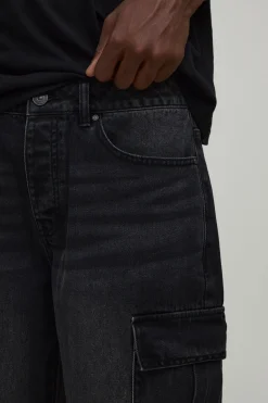 boohooMAN Jean Cargo Coupe Décontractée<Homme Denim|Denim