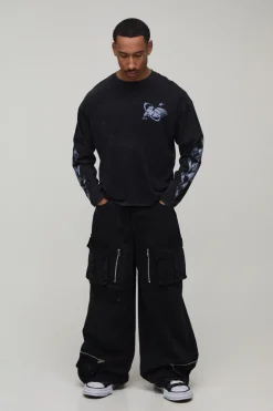 boohooMAN Jean Cargo Coupe Parachute<Homme Denim|Denim