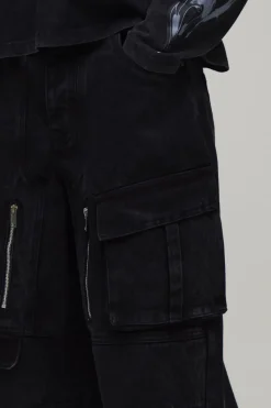 boohooMAN Jean Cargo Coupe Parachute<Homme Denim|Denim