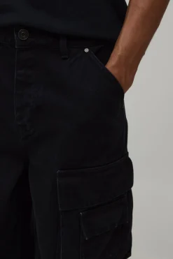 Jean Cargo Délavé Coupe Ample Multi-poches