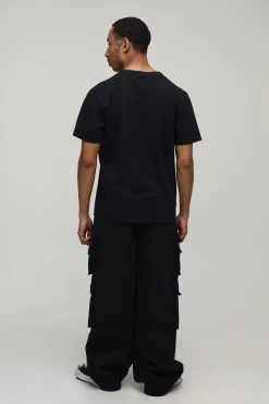 Jean Cargo Délavé Coupe Ample Multi-poches