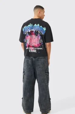 boohooMAN Jean cargo délavé à taille élastiquée<Homme Denim|Denim