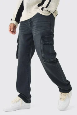 boohooMAN Jean Cargo Long et Droit Rigide<Homme Denim|Tout Afficher