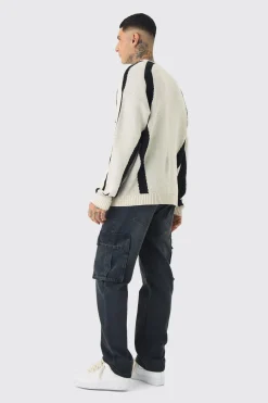 boohooMAN Jean Cargo Long et Droit Rigide<Homme Denim|Tout Afficher