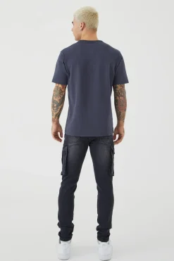 Jean Cargo Skinny Stretch Délavé