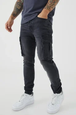 Jean Cargo Skinny Stretch Délavé