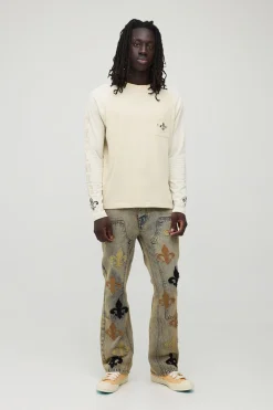 Jean Carpenter À Appliqué Fleur De Lys