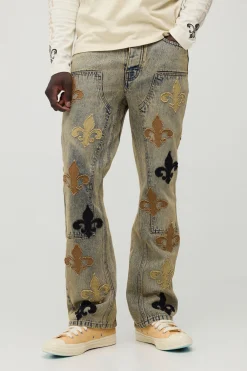 Jean Carpenter À Appliqué Fleur De Lys