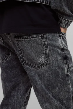 boohooMAN Jean Carpenter décontracté à jambe évasée et à empiècement<Homme Denim|Denim