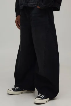 boohooMAN Jean Co-ord Jambe Baril Effet Délavé<Homme Ensembles|Denim