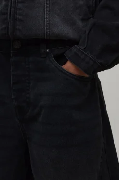 boohooMAN Jean Co-ord Jambe Baril Effet Délavé<Homme Ensembles|Denim