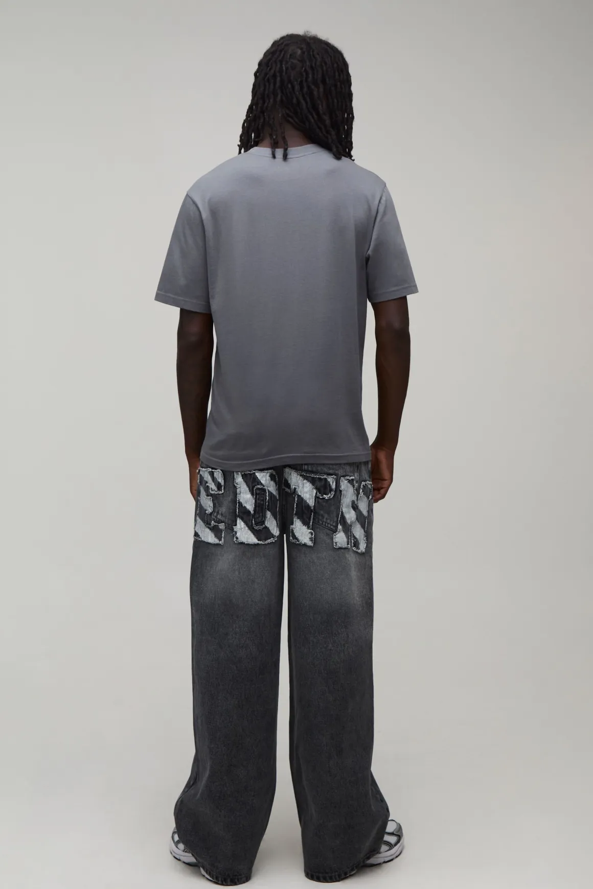 Jean Coupe Ample Avec Appliqué Zèbre