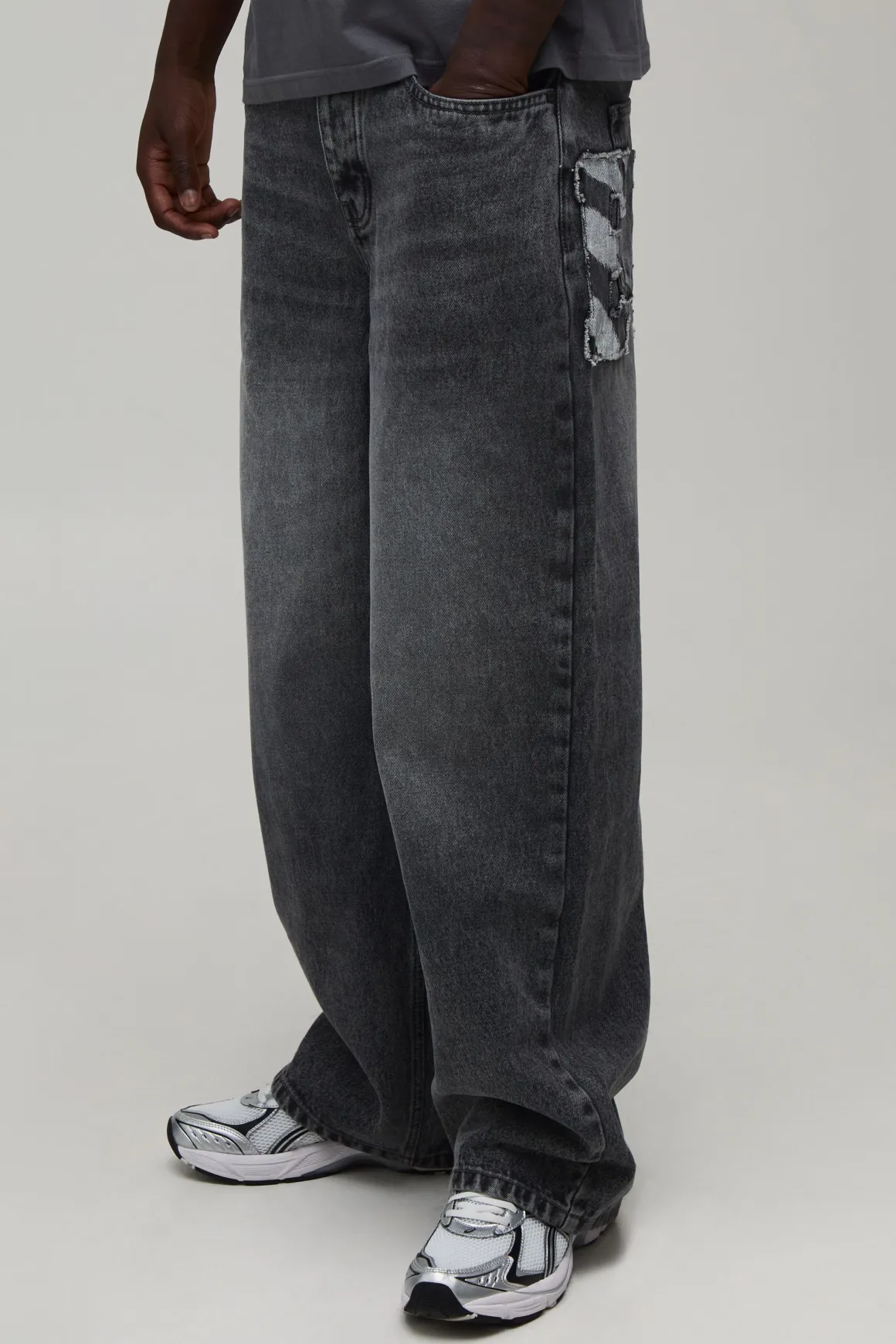 Jean Coupe Ample Avec Appliqué Zèbre
