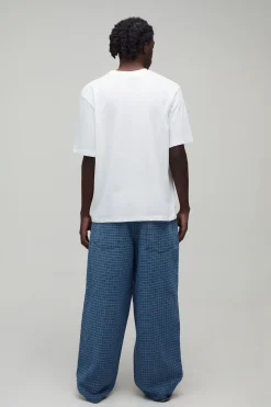Jean Coupe Ample En Denim À Carreaux Avec Appliqué Ofcl