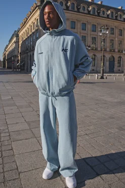 boohooMAN Jean Coupe Ample À Gousset Fleuri<Homme Denim|Jeans