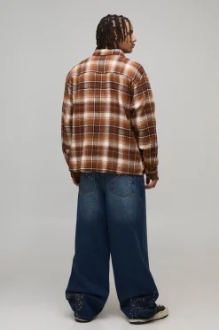 Jean Coupe Baggy avec Broderie Western Cloutée à l'Ourlet