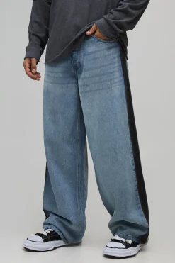 Jean Coupe Baggy Délavé à Panneaux Latéraux