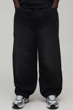 boohooMAN Jean Coupe Ballon Broderie Florale<Homme Denim|Denim