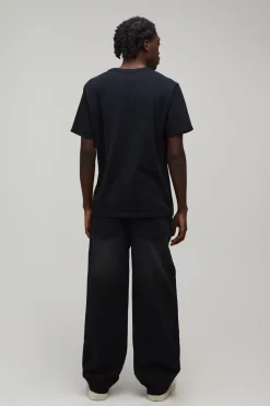 boohooMAN Jean Coupe Décontractée Avec Appliqué Vache<Homme Denim|Denim