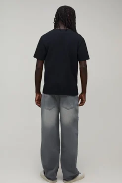 boohooMAN Jean Coupe Décontractée Avec Découpes Étoile<Homme Denim|Denim