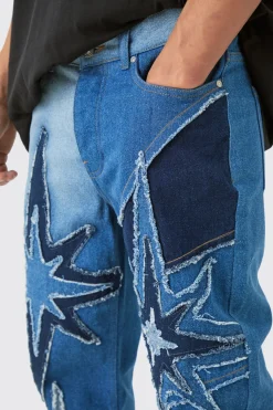 Jean Coupe Décontractée Avec Découpes Étoile Et Coutures