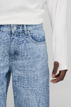 Jean Coupe Décontractée Imprimé Crocodile