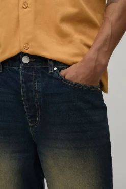 boohooMAN Jean Coupe Décontractée Ourlet Défait Effet Délavé Vintage<Homme Jeans Grande Taille|Denim
