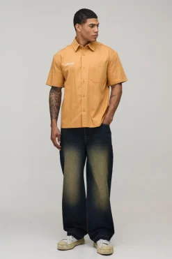 boohooMAN Jean Coupe Décontractée Ourlet Défait Effet Délavé Vintage<Homme Jeans Grande Taille|Denim