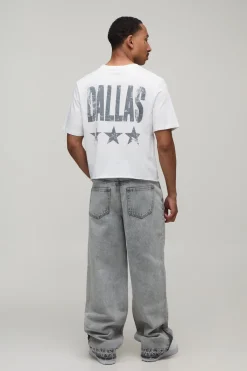 boohooMAN Jean Coupe Décontractée À Patchwork Étoilé<Homme Denim|Denim