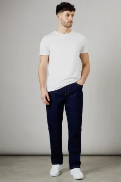 Jean Coupe Droite Stretch Délavage Rinse