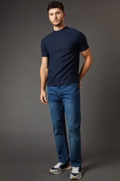 Burton Jean Coupe Droite Stretch Délavage Bleu<Homme Denim|Denim