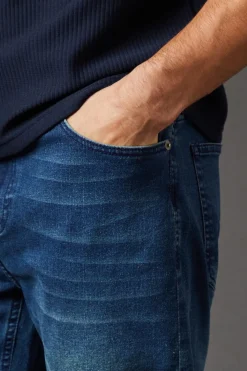 Burton Jean Coupe Droite Stretch Délavage Bleu<Homme Denim|Denim