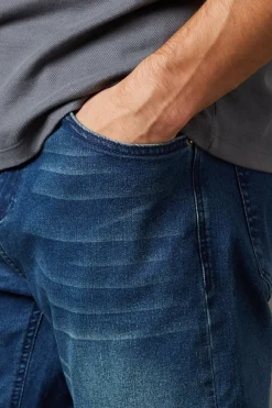 Burton Jean Coupe Fuselée Stretch Délavage Bleu<Homme Denim|Denim