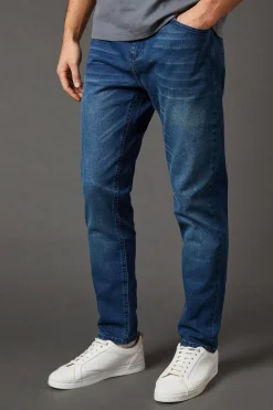 Burton Jean Coupe Fuselée Stretch Délavage Bleu<Homme Denim|Denim