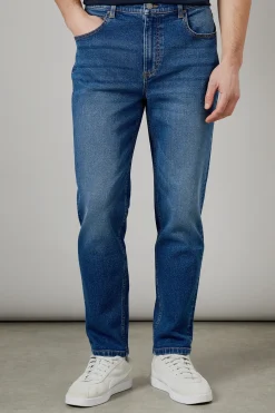 Burton Jean Coupe Fuselée Stretch Délavage Moyen<Homme Denim|Denim