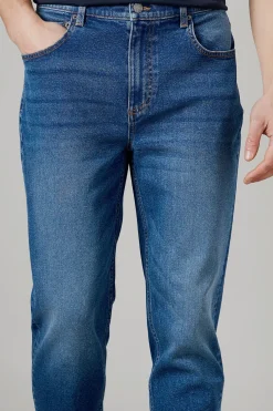 Burton Jean Coupe Fuselée Stretch Délavage Moyen<Homme Denim|Denim