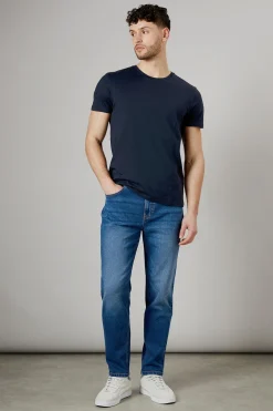 Burton Jean Coupe Fuselée Stretch Délavage Moyen<Homme Denim|Denim