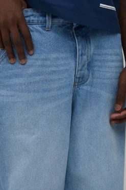 boohooMAN Jean Coupe Parachute À Bandes Latérales<Homme Jeans Grande Taille|Denim