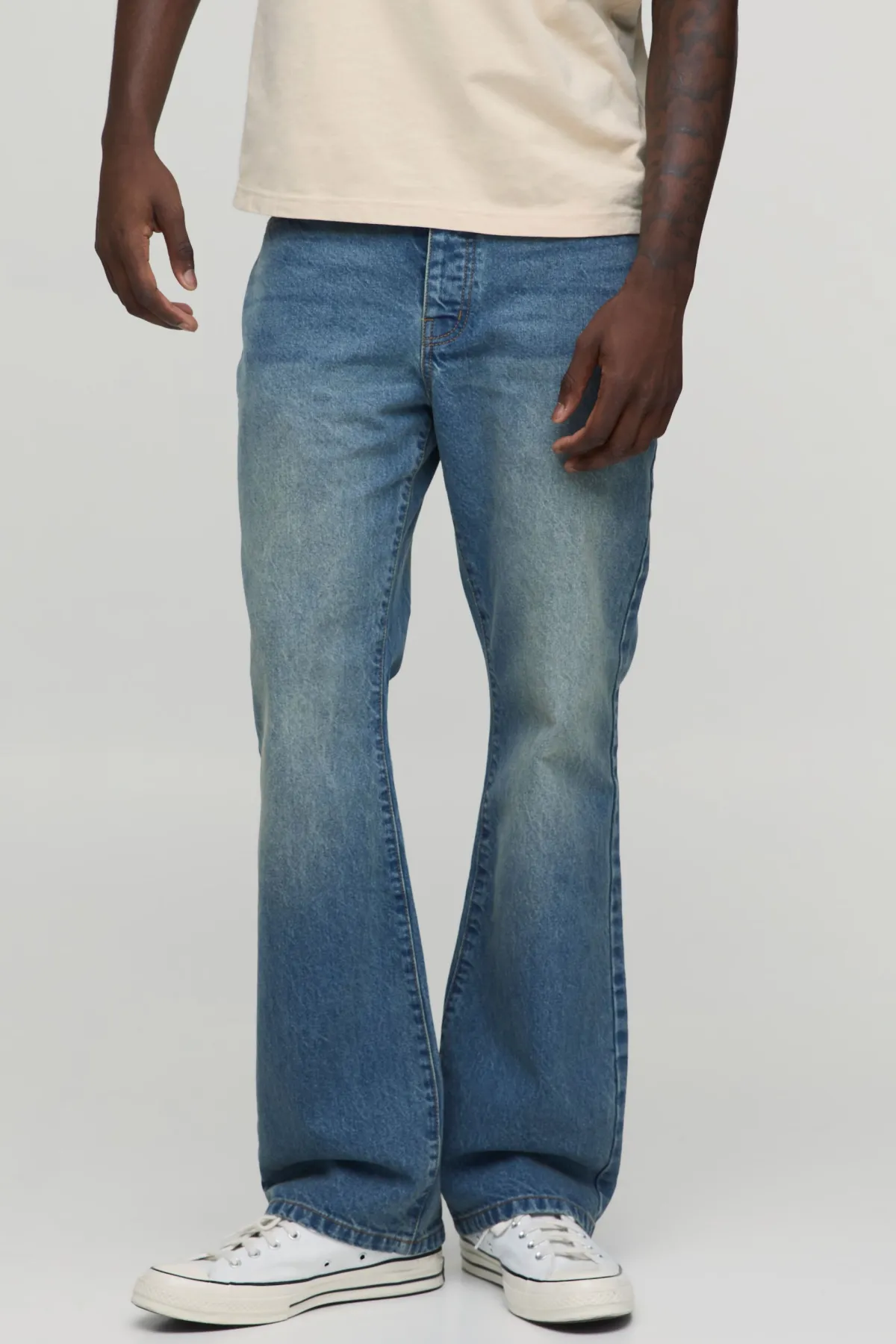 boohooMAN Jean Coupe Évasée Basique<Homme Jeans Grande Taille|Denim