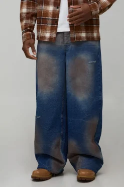 boohooMAN Jean Déchiré Teinté Coupe Baggy<Homme Denim|Denim