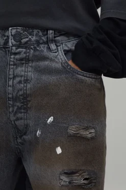 Jean Déchiré Ultra Ample Effet Éclaboussures De Peinture